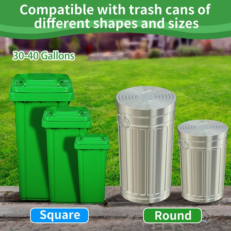 Foxmox Trash Can Locks for Animals - 2PCS Garbage Can Lid Locks with Heavy Duty Bungee for Raccoons Proof,Bears Proof and Wind-Resistant for 30-40 Gallon Cans - Image 2